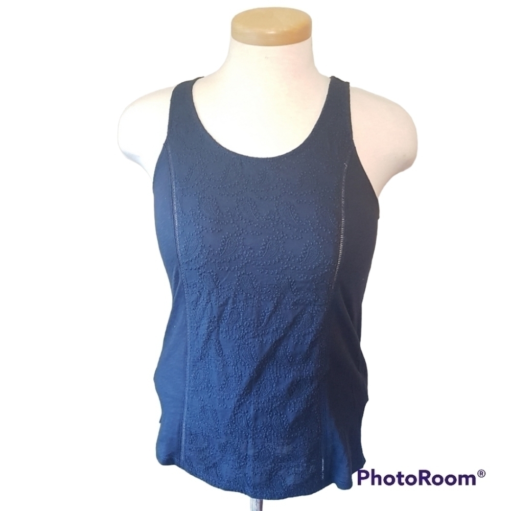 Dh3 Paisley Embroidered Cotton Tank Top